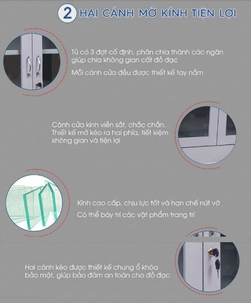 cấu tạo của tủ văn phòng 5 cánh 2 cánh kính 3 cánh sắt